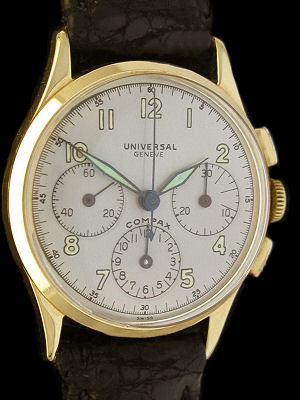 Universal Geneve Solid Gold Compax Chronograph