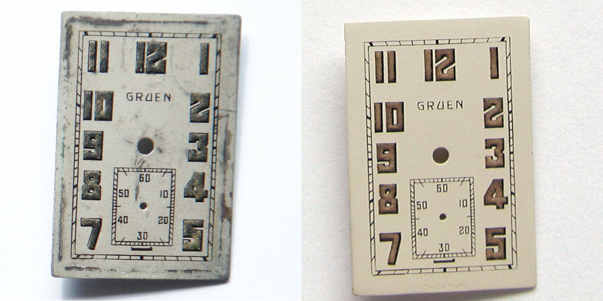 Vintage Gruen Quadron Dial Refinishing